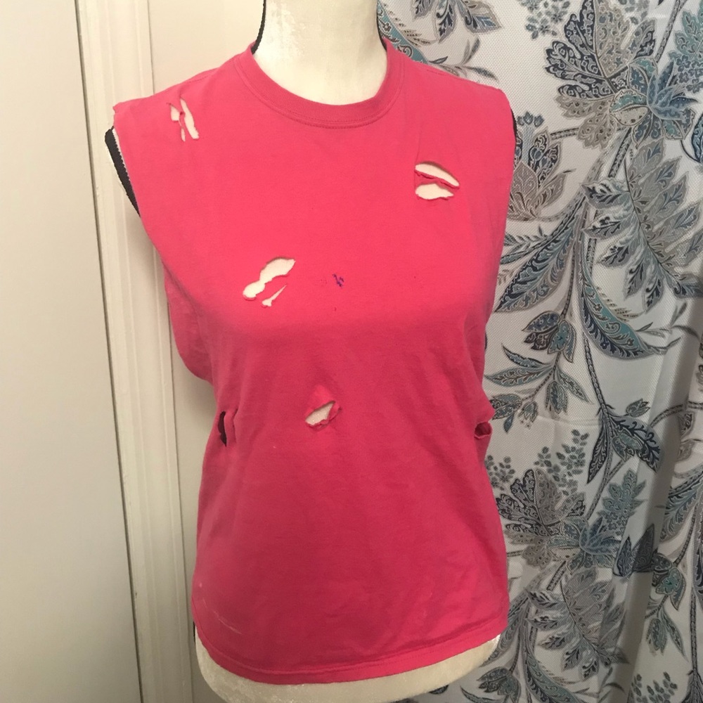 Distressed Pink Tee